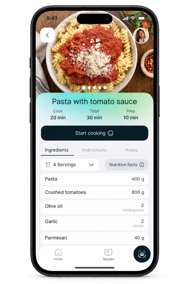 WhatDish recipe screen